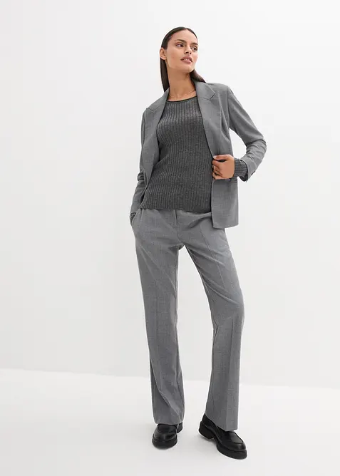 Pull c&ocirc;tel&eacute; en laine m&eacute;rinos, bonprix