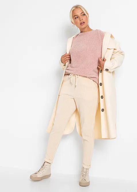 Pull long en maille chenille, bonprix