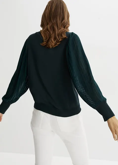 Pull &agrave; manches pliss&eacute;es, bonprix