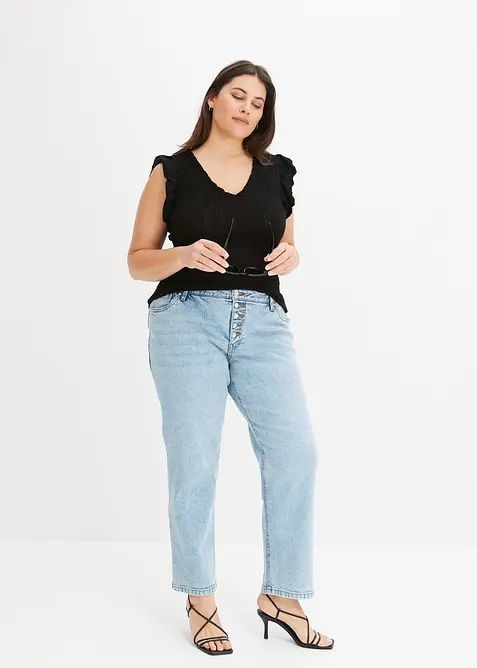 T-shirt doux en maille de viscose m&eacute;lang&eacute;e, bonprix