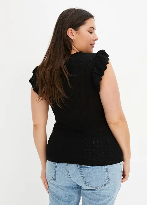 T-shirt doux en maille de viscose m&eacute;lang&eacute;e, bonprix