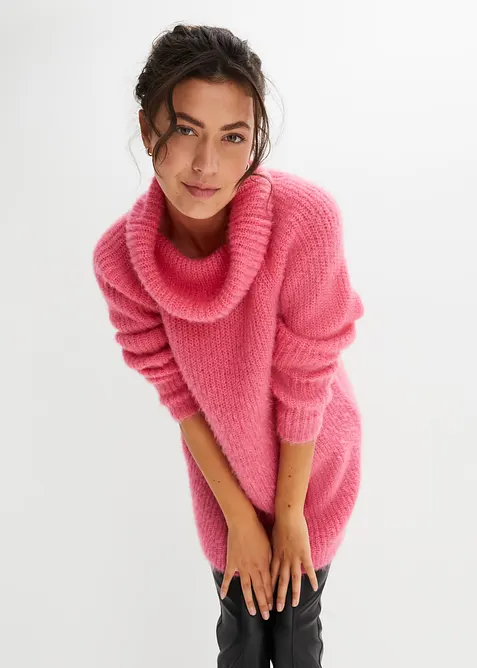 Pull col roul&eacute; oversize, bonprix