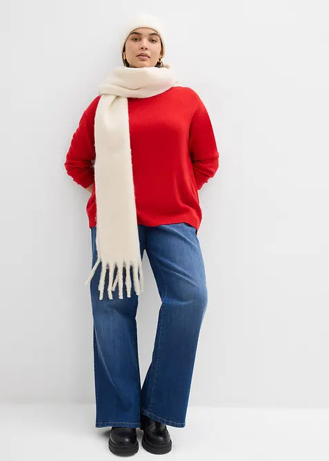 Pull col rond en maille, bonprix