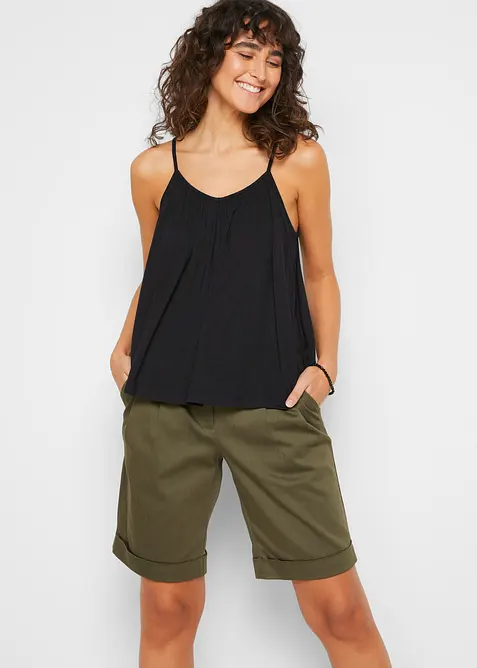 Top &agrave; fines bretelles en viscose fluide, bonprix