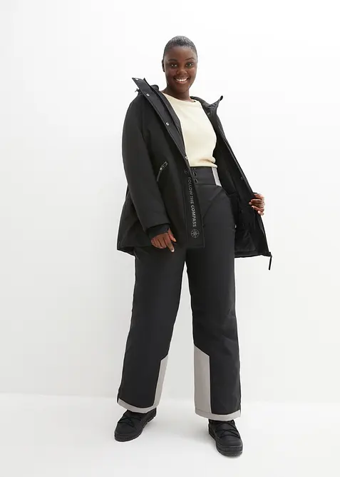 Pantalon de ski thermo fonctionnel coupe haute avec taille confortable, &eacute;tanche, Straight, bonprix