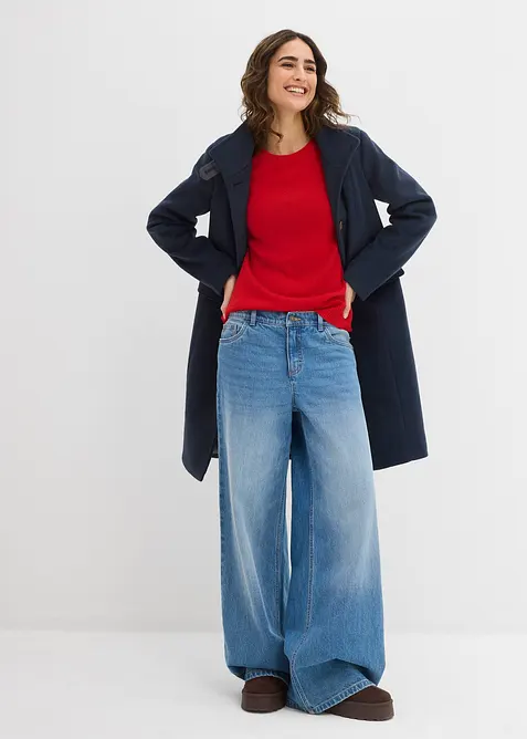 Pull col rond en maille, bonprix