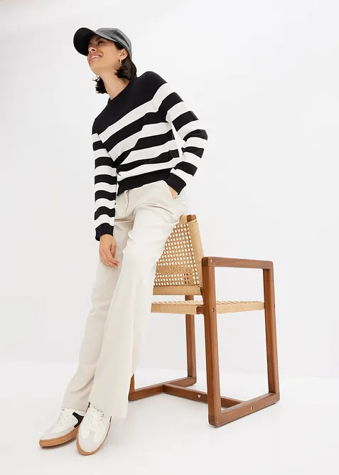 Pull ray&eacute;, bonprix