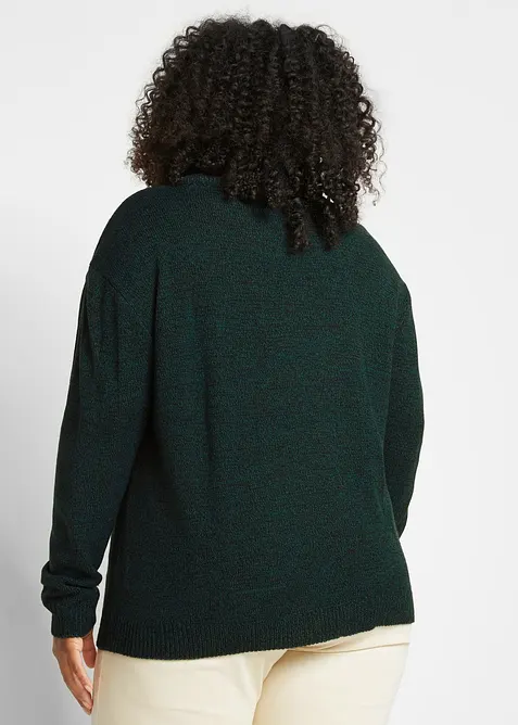 Pull en maille chin&eacute;e &agrave; col rond, bonprix