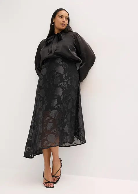 Jupe longue et asym&eacute;trique, bonprix