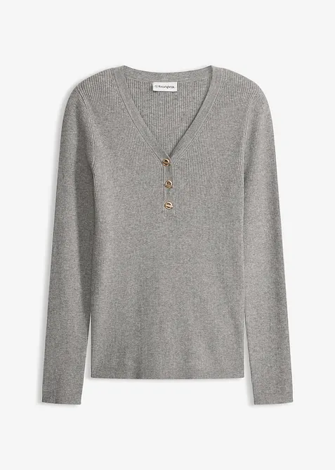 Pull c&ocirc;tel&eacute; en viscose m&eacute;lang&eacute;e, bonprix