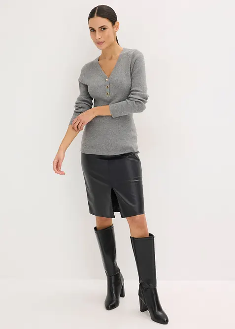 Pull c&ocirc;tel&eacute; en viscose m&eacute;lang&eacute;e, bonprix