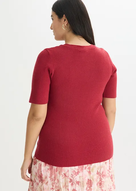 Pull manches courtes c&ocirc;tel&eacute;, bonprix