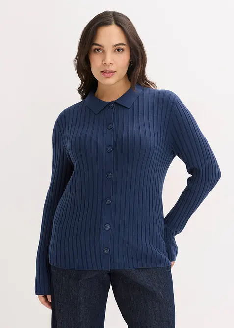 Gilet fluide en maille c&ocirc;tel&eacute;e, bonprix