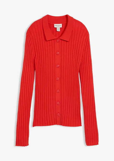 Gilet en maille c&ocirc;tel&eacute;e, bonprix