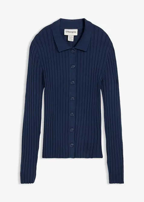 Gilet en maille c&ocirc;tel&eacute;e, bonprix