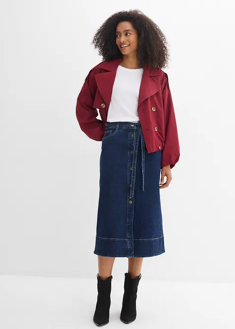 Jupe midi en jean avec boutons, bonprix