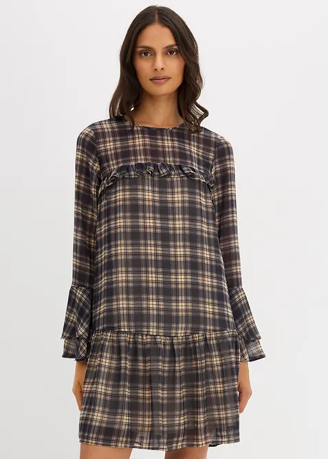 Robe en mousseline &agrave; volants, bonprix