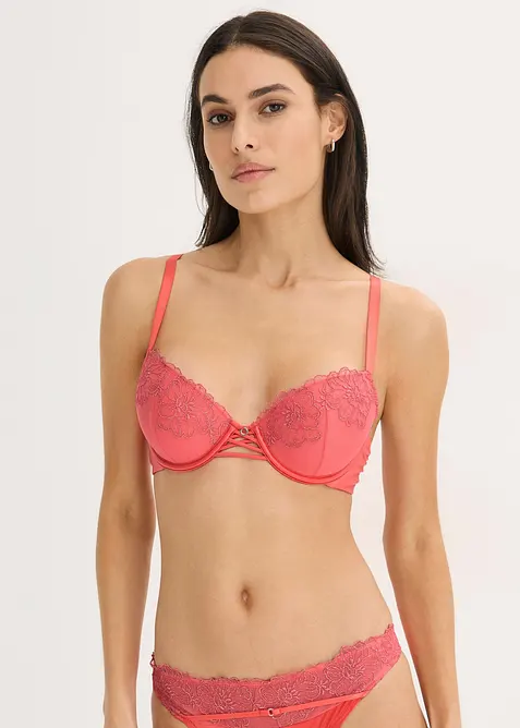 Soutien-gorge &agrave; coques avec dentelle florale, bonprix
