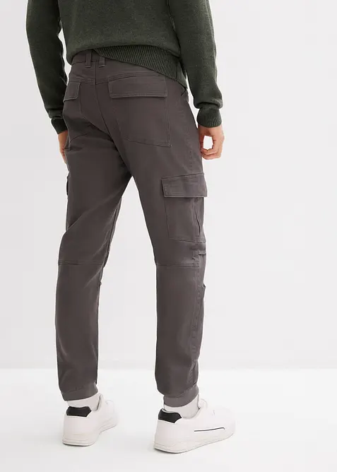 Pantalon cargo loose 100% coton, fusel&eacute;, bonprix