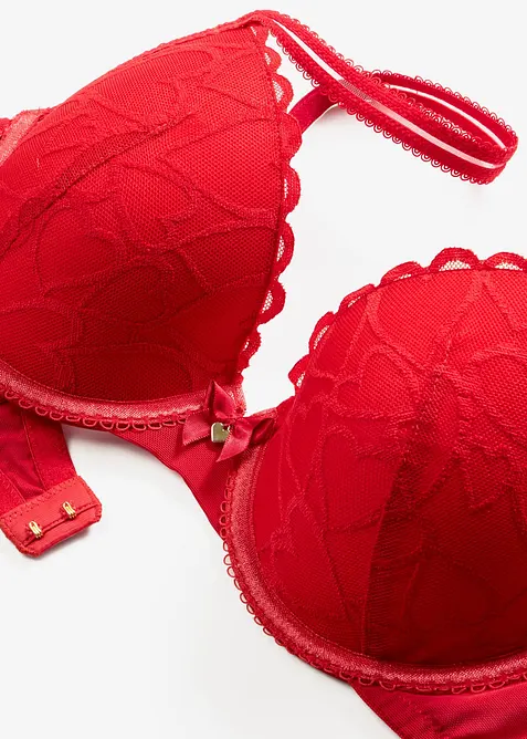 Soutien-gorge &agrave; coques en dentelle c&oelig;urs, bonprix