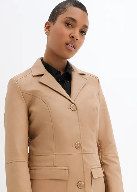 Manteau avec revers, cintr&eacute;, bonprix