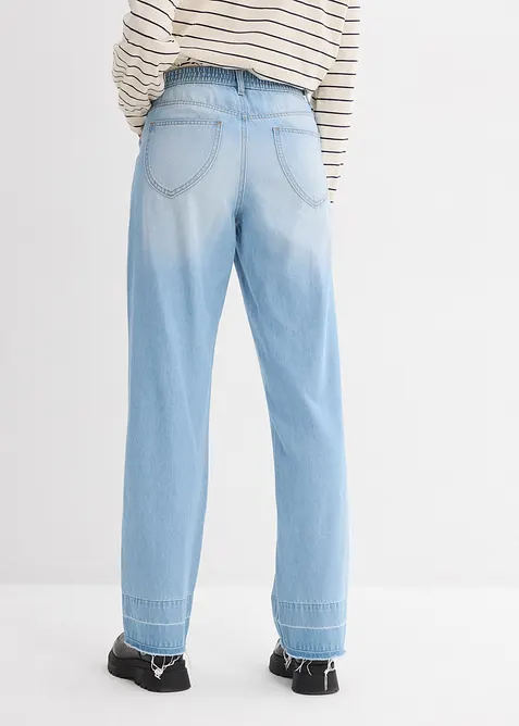 Jean large taille mi-haute, 100% coton, bonprix