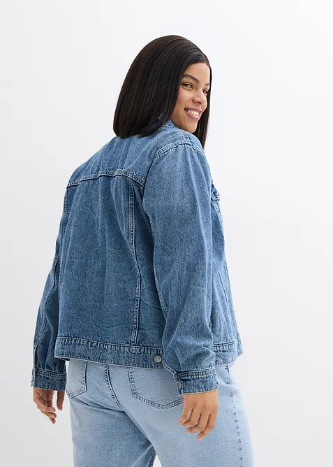 Veste en jean &agrave; d&eacute;tail tress&eacute;, bonprix