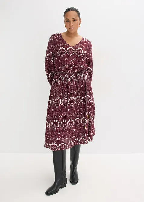 Robe midi en mati&egrave;re douce, bonprix