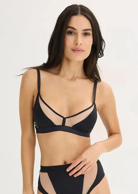 Soutien-gorge triangle sans armatures bi-mati&egrave;re, bonprix