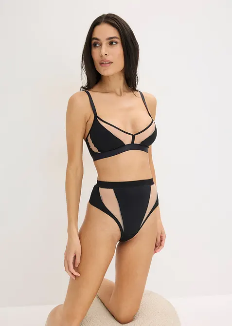Soutien-gorge triangle sans armatures bi-mati&egrave;re, bonprix