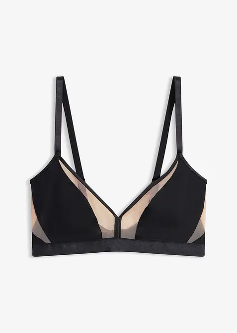 Soutien-gorge triangle sans armatures bi-mati&egrave;re, bonprix