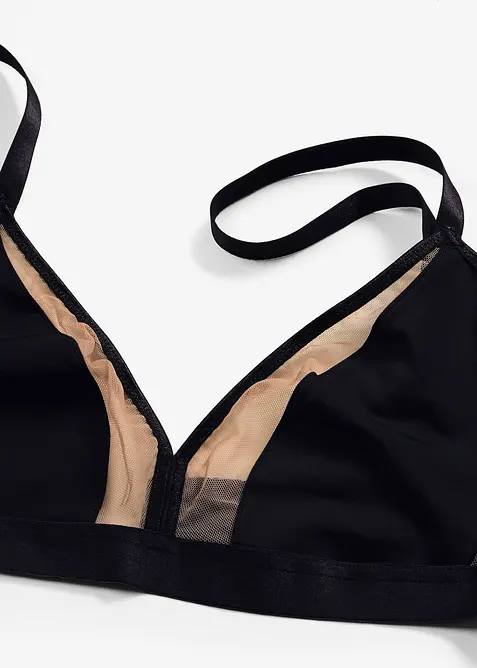 Soutien-gorge triangle sans armatures bi-mati&egrave;re, bonprix