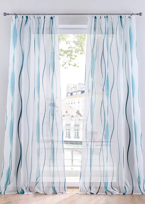 Voilage imprim&eacute; vagues (1 pce), bonprix