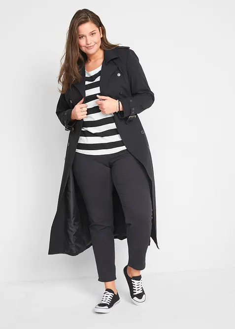 Trench-coat long ceintur&eacute; &agrave; la taille, bonprix