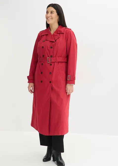Trench-coat long ceintur&eacute; &agrave; la taille, bonprix