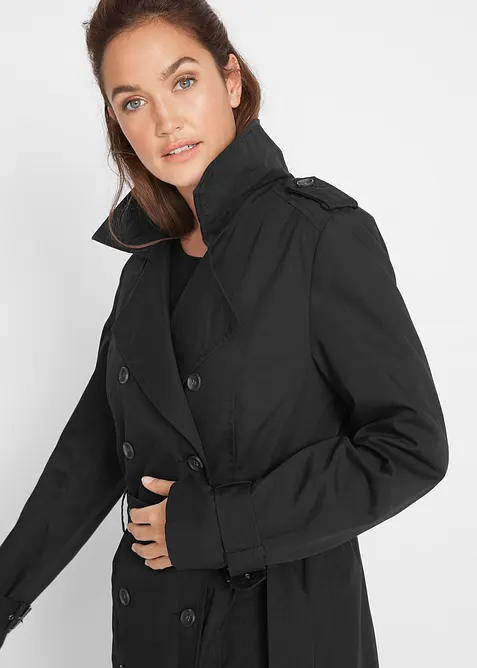 Trench-coat long ceintur&eacute; &agrave; la taille, bonprix