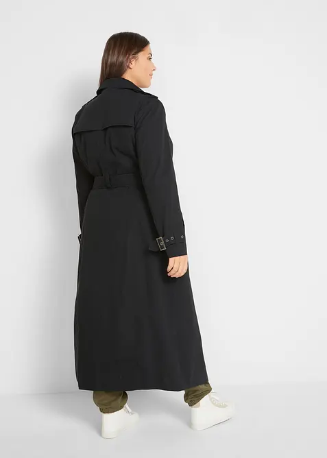Trench-coat long ceintur&eacute; &agrave; la taille, bonprix