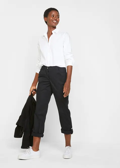 Veste en coton twill avec empi&egrave;cements lat&eacute;raux extensibles, bonprix