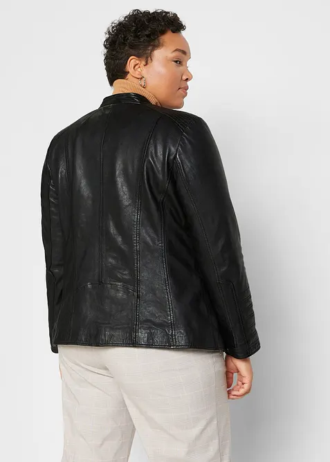 Veste en cuir nappa d&rsquo;agneau, bonprix