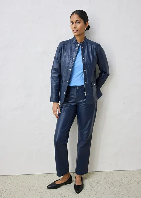 Veste en cuir nappa d&rsquo;agneau, bonprix