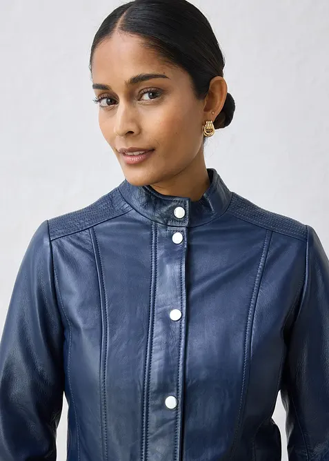 Veste en cuir nappa d&rsquo;agneau, bonprix