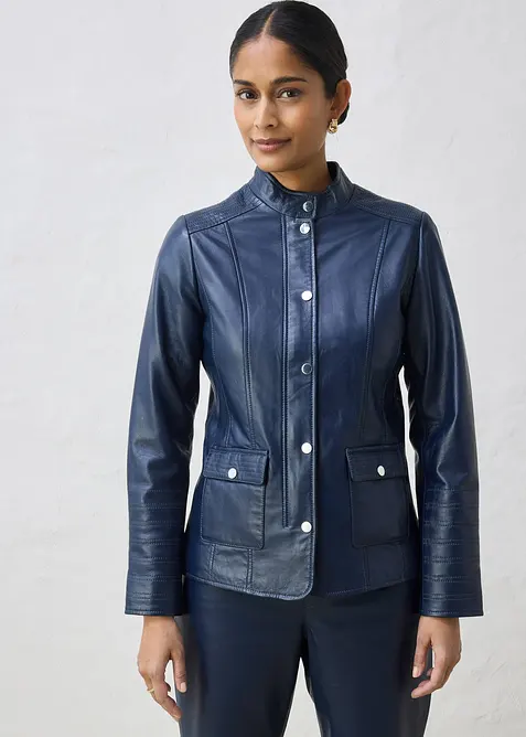 Veste en cuir nappa d&rsquo;agneau, bonprix