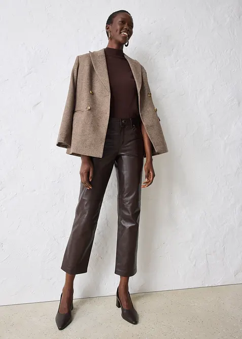 Pantalon en cuir d&rsquo;agneau nappa, bonprix