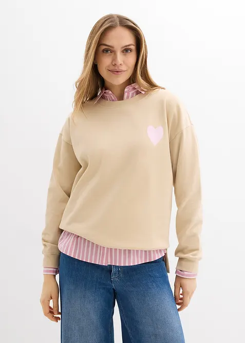 Sweat-shirt oversize en coton, bonprix