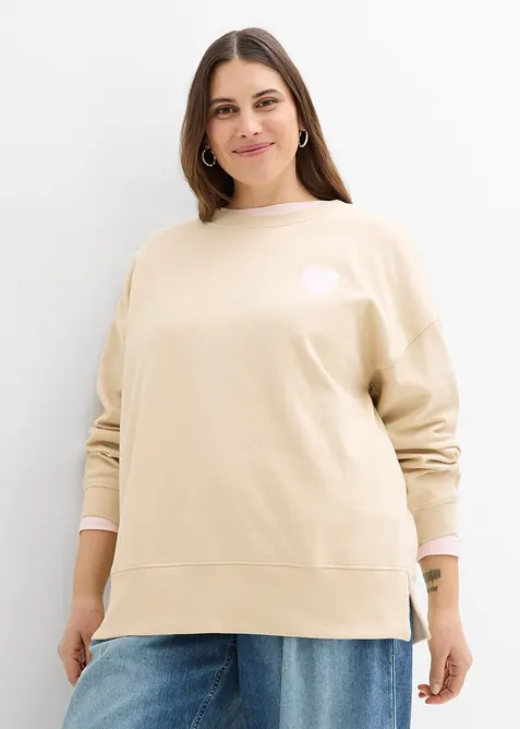 Sweat-shirt oversize en coton, bonprix