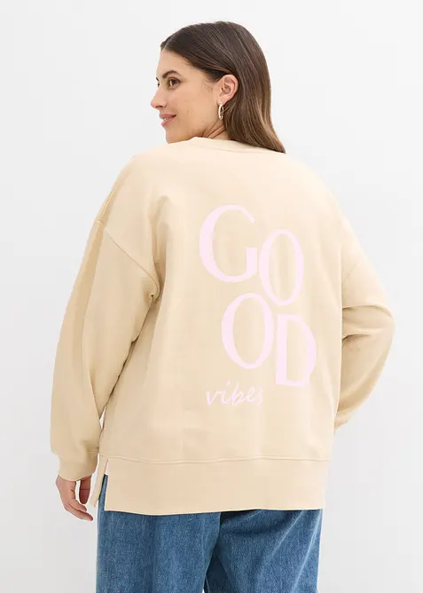 Sweat-shirt oversize en coton, bonprix