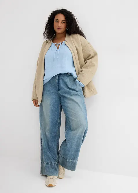 Blouse ample en gaze de coton, bonprix