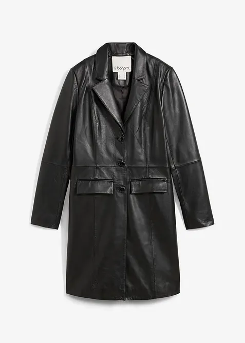 Manteau court en cuir nappa d&rsquo;agneau, bonprix