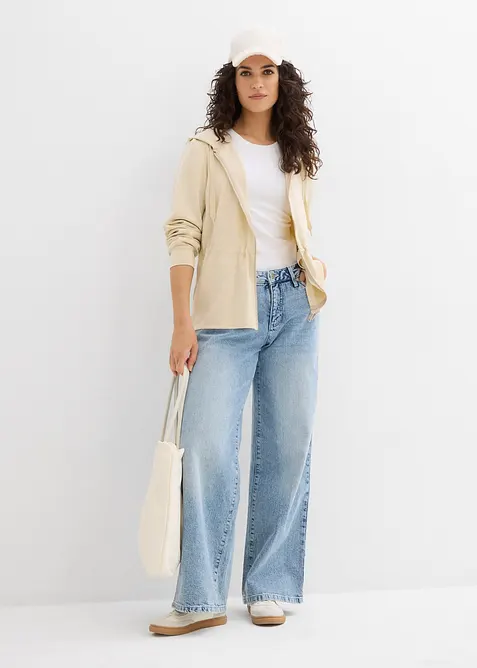 Sweat zipp&eacute; &agrave; capuche, extensible, bonprix