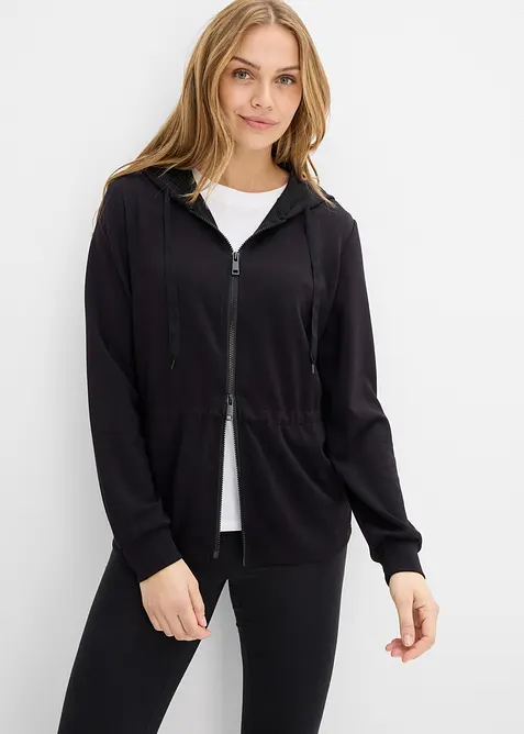 Sweat zipp&eacute; &agrave; capuche, extensible, bonprix
